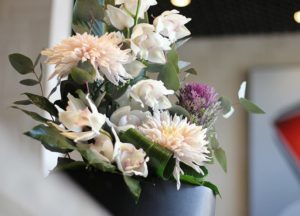 a bouquet as part of a floral subscription for a company in Monaco