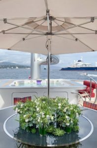 Floral decoration at the Monaco Yacht Show