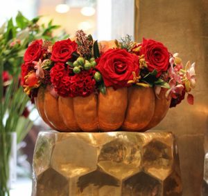 Halloween flowers and pumpkins in Monaco