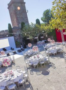 A beautifully decorated garden, Narmino Monaco, the florist of your wedding on the French Riviera