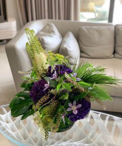 flowers on a table