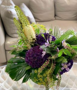 flowers on a table