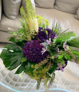 flowers on a table