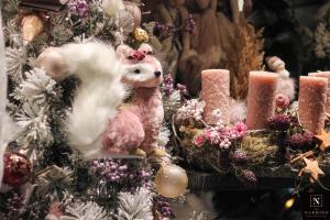 A pink squirrel plush at Narmino, your favorite florist in Monaco