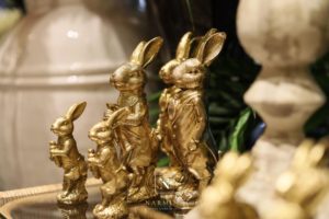 Splendid golden bunnies for Easter to decorate your home